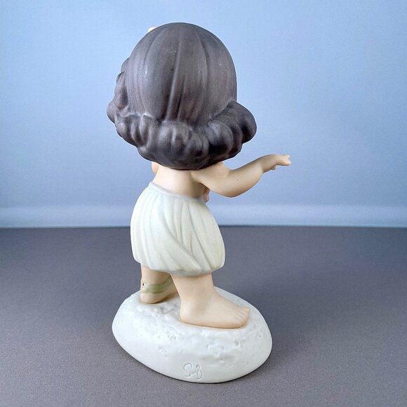 Precious Moments Happy Hula Days Figurine Hawaiian Beach Girl Statue 1995 128694 - Picture 7 of 11